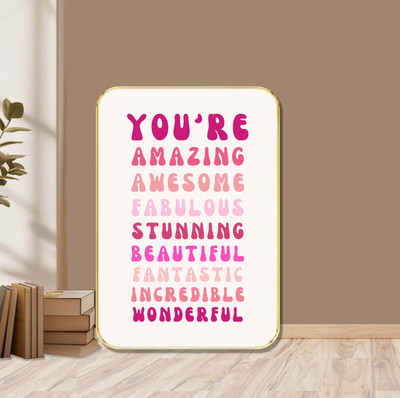 SAF PRINT You're Amazing Inspirational Wall Decor – Positive Affirmation Artwork(19.5 inch X 13.5 inch, Cyan)