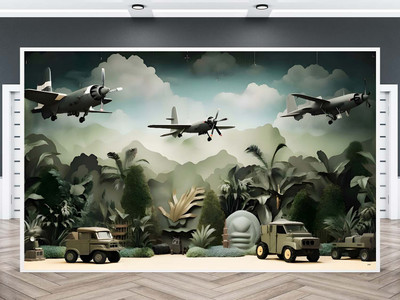 DHARA COLLECTION DharaCollections Army Adventure Theme Washable Backdrop | Polyester Taiwan(60 inch X 84 inch, Green)