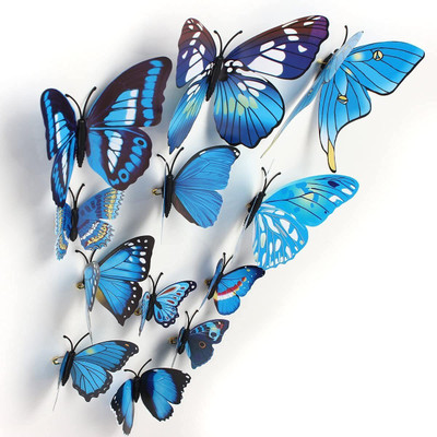 Top Heaven 12 cm Butterfly 3D Metal Stickers Self Adhesive Sticker(Pack of 12)
