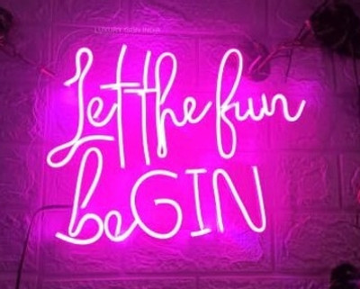 SGSF SG Startup Factory Let the fun begin Neon Sign (24x18)(6 inch X 18 inch, Pink)