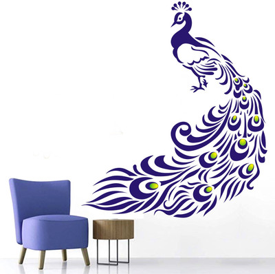 WALMORA 100 cm National Bird – Beautiful - King Of Birds - Decorative - Wall Sticker - WM 035 Self Adhesive Sticker(Pack of 1)
