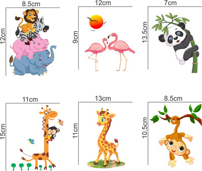 WALMORA 30 cm Animals - Jungle - Monkey - Panda - Switch Board - Stickers - WM 3011 Self Adhesive Sticker(Pack of 1)