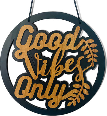 ArtwindGifts 'Good Vibes Only' Wall Hanging for Home Decoration(Brown)
