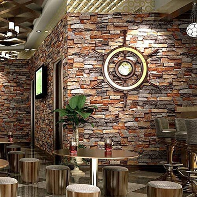 Walldaddyy Vinyl Architecture Black Wallpaper(L x W: 300 cm x 45 cm)