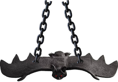 PopTheParty Hanging Bat with Chains | Scary Halloween Decoration Prop(Black)