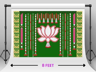 Dhara Collections God Pooja, Katha Festival Backdrop(Dark Green)