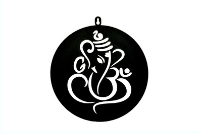 Mahalakshmi ganesha(30 cm X 30 cm, Black)