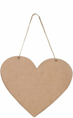 LITTLE BIRDIE MDF Hanging Heart With Jute Twine 8 X 8 inch 5.5mm Thick 1pc PB (Pack of 2) Pack of 2(Brown)