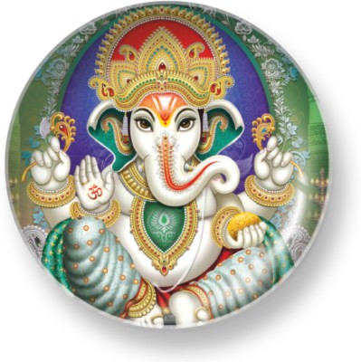 Hansini Art Studio GANESHA V.10 Wall Plate(27 cm X 27 cm, Multicolor)