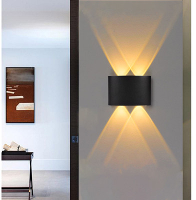 YOGABACA LED Outdoor Waterproof IP65 Exterior interior Wall Step Up Down Light Fixture Lamp Post Light Outdoor Lamp(Black)