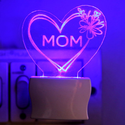 AFAST Symbol Of Word Mom 3D Illusion LED Plug & Play Night Lamp - B1 Night Lamp(10 cm, Multicolor)