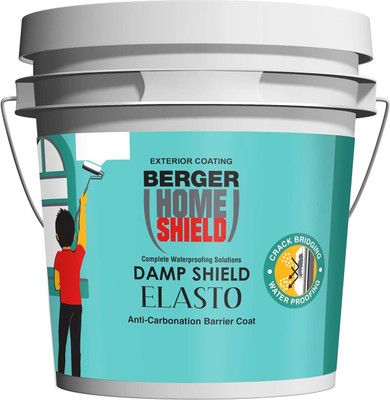 Berger Dampstop Elasto, Single Component Liquid Applied Waterproofing Membrane White Functional Wall Paint(10 L)
