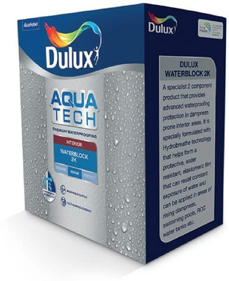 Dulux Aquatech Waterblock 2K, Acrylic Cementitious Coating for Waterproofing of Walls White Functional Wall Paint(3 L)