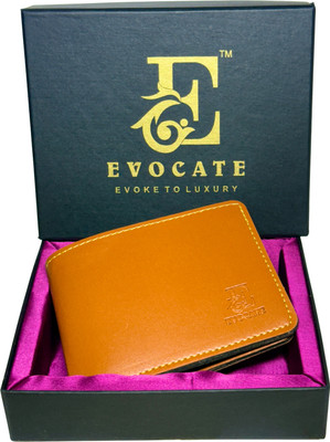 Evocate Men Casual Tan Artificial Leather Wallet(2 Card Slots)