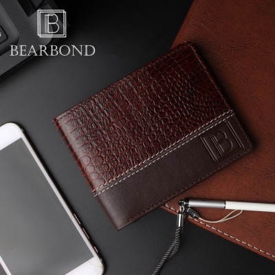 Bearbond Men Trendy Brown Genuine Leather Wallet(9 Card Slots)