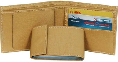 SHAMRIZ Men Travel Beige Artificial Leather Wallet(10 Card Slots)