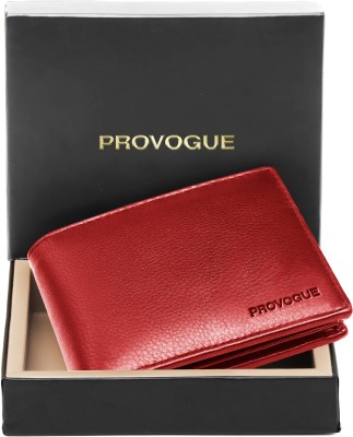 PROVOGUE Men Casual, Evening/Party, Formal, Travel Red Genuine Leather Wallet(8 Card Slots)