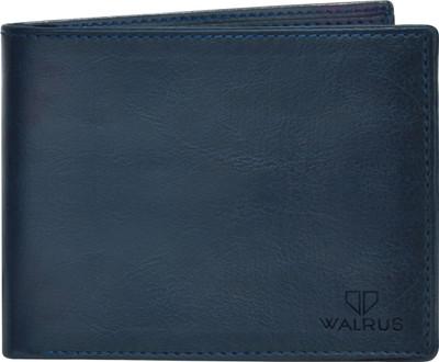 Walrus Men Casual Blue Artificial Leather Wallet(3 Card Slots)