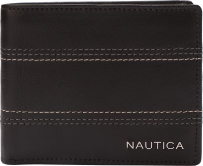 NAUTICA Men Casual Brown Genuine Leather Wallet(7 Card Slots)