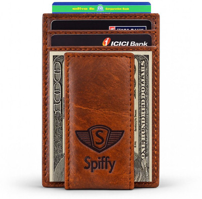 SPIFFY Men Casual Brown Genuine Leather Wallet(5 Card Slots)