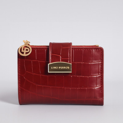 LINO PERROS Women Casual Red Artificial Leather Wallet(6 Card Slots)