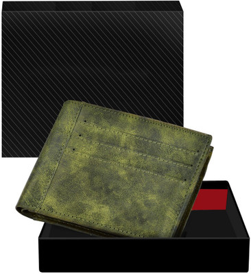 KAVRIXA Men Casual, Evening/Party, Formal Green Artificial Leather Wallet(6 Card Slots)