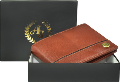 AJANTA Men Trendy, Casual, Evening/Party, Formal Brown Genuine Leather Wallet(4 Card Slots)