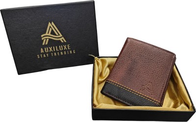 auxilu Men Travel, Trendy, Casual, Formal Brown Genuine Leather Wallet(11 Card Slots)