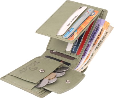 Keviv Men Casual, Formal, Travel Green Genuine Leather Wallet(9 Card Slots)