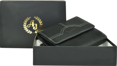 AJANTA Women Casual, Formal, Ethnic Black Genuine Leather Wallet(8 Card Slots)