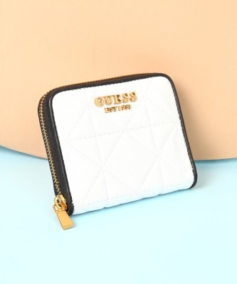 GUESS Women Casual White Genuine Leather Wallet(4 Card Slots)