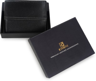 CIMONI Men Casual, Ethnic, Evening/Party, Formal, Travel, Trendy Black Genuine Leather Wallet(5 Card Slots)