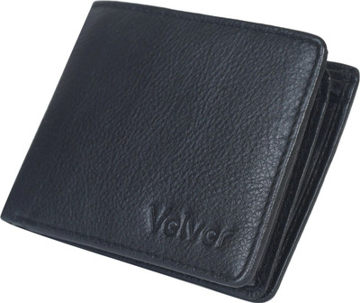 Velver Men Casual, Formal Black Genuine Leather Wallet(9 Card Slots)