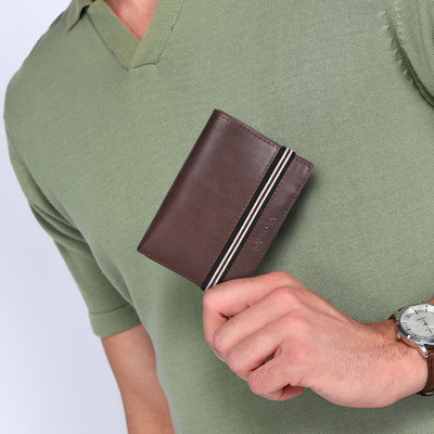 Sassora Men & Women Casual, Formal, Travel Brown Genuine Leather Wallet(8 Card Slots)