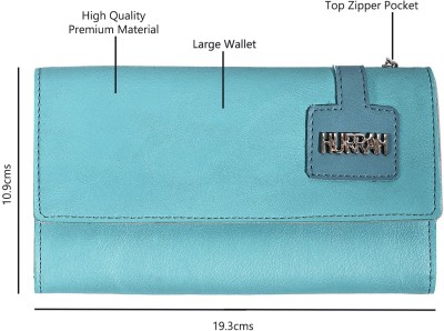 BELIFE Women Casual Blue Artificial Leather Wrist Wallet(8 Card Slots)