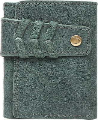 HIDESIGN Women Green Genuine Leather Wallet(6 Card Slots)