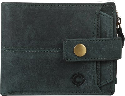 Cotnis Men & Women Casual, Formal, Trendy Green Genuine Leather Wallet(14 Card Slots)