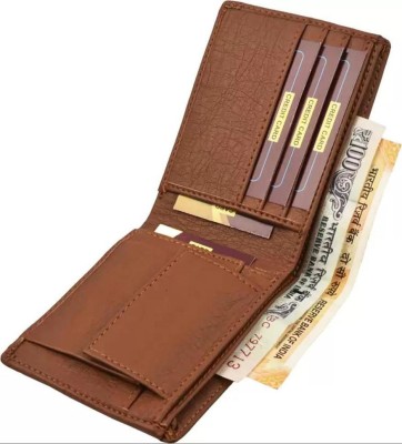 True Style Men Casual Tan Artificial Leather Card Holder(5 Card Slots)