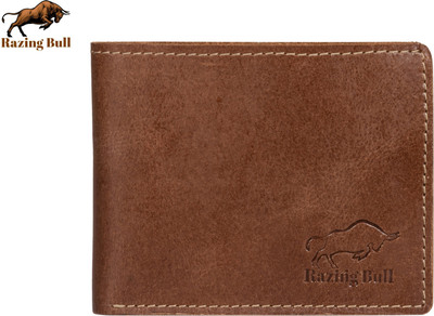 Razing Bull Men Casual Tan Genuine Leather Wallet(6 Card Slots)