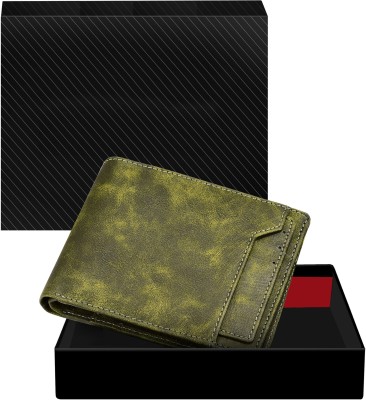 GAMAPRODUCT Men Casual, Evening/Party, Formal Green Artificial Leather Wallet(7 Card Slots)