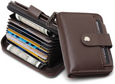 PROVOGUE Men & Women Casual, Formal, Trendy, Travel Brown Genuine Leather Card Holder(11 Card Slots)