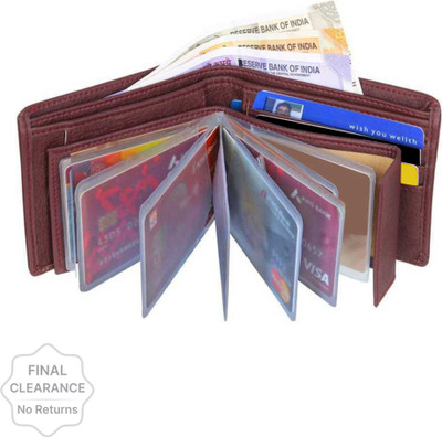 LOOPA Men Brown Artificial Leather Wallet(9 Card Slots)