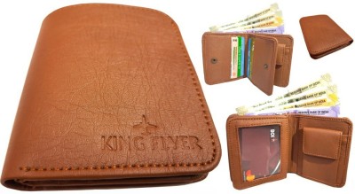 KINGFLYER Men Casual Brown Artificial Leather Wallet(6 Card Slots)