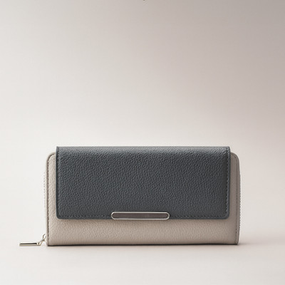 LINO PERROS Women Casual Grey Artificial Leather Wallet(11 Card Slots)