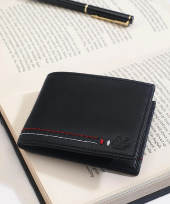 WROGN Men Casual, Formal Black Genuine Leather Wallet(8 Card Slots)