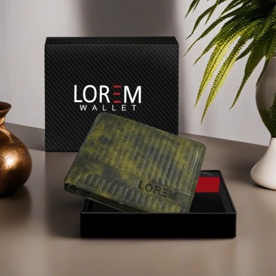LOREM Men Casual, Evening/Party, Formal Green Artificial Leather Wallet(3 Card Slots)