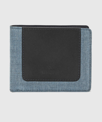 WROGN Men Casual Blue Genuine Leather Wallet(8 Card Slots)