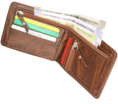 AT Fashion Men Brown Artificial Leather Wallet(6 Card Slots)