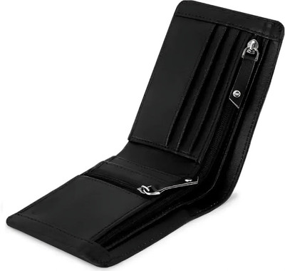 zaphod Men & Women Casual, Trendy Black Artificial Leather Wallet(8 Card Slots)
