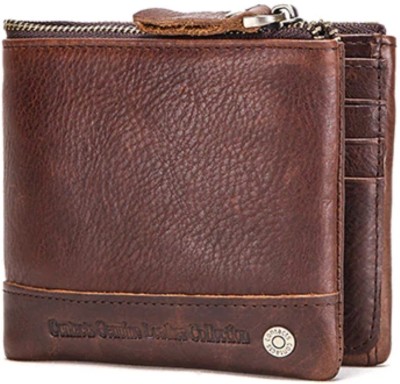 CONTACTS Men Brown Genuine Leather Wallet(14 Card Slots)